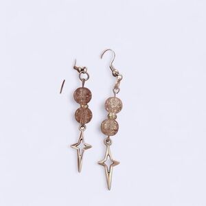 Chic Silver Star Dangle Earrings